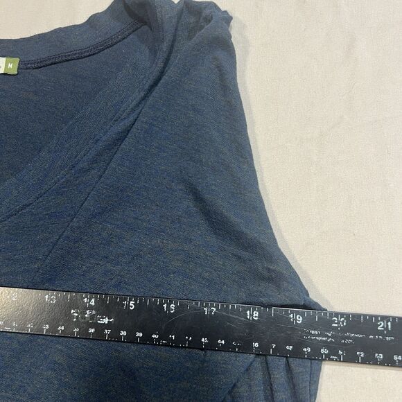 Chalet et Ceci Navy Tunic Top Medium V-Neck Long Sleeve Pockets Lagenlook - Picture 5 of 8